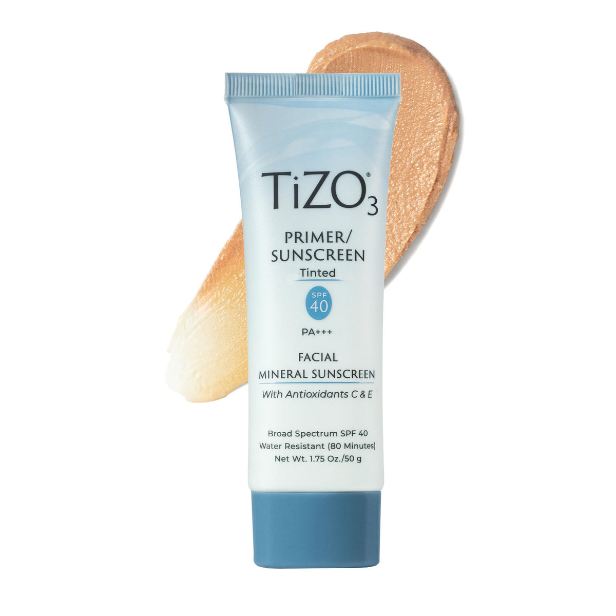 TIZO front tube showing product branding and SPF 40 for clear identification and protection