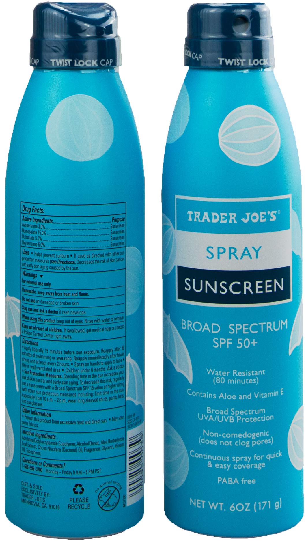 Trader Joe's spray sunscreen in use demonstrating fast application benefit