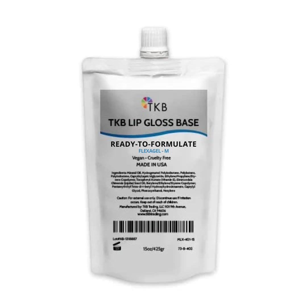TKB Lip Gloss Base front jar showing clear high-shine finish