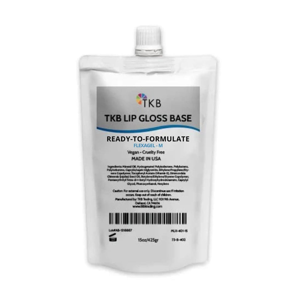 TKB Lip Gloss Base front jar showing clear high-shine finish