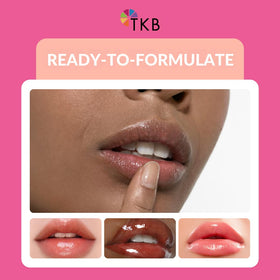 TKB Trading LLC poured Flexagel M into lip gloss tube demonstrating easy filling and formulation benefit