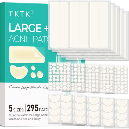 TKTK front packaging showing all 295 acne patches for full coverage