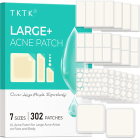 TKTK front packaging showing 302 patches and 7 sizes, clear organization benefit