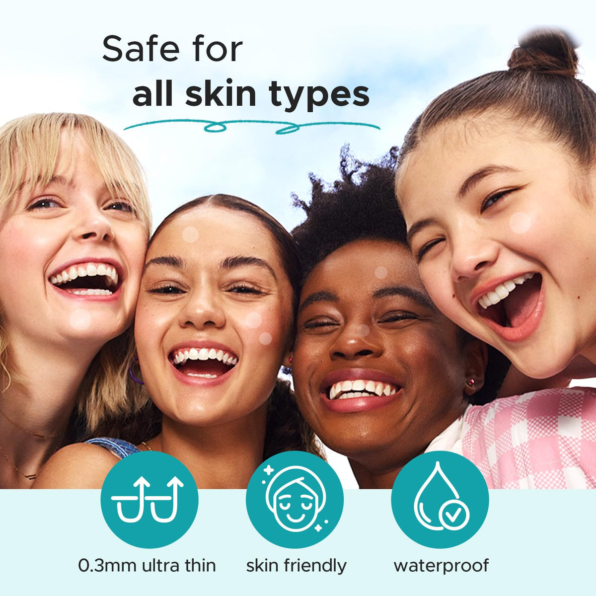 TKTK under makeup visibility showing near-invisible finish to blend with skin tones