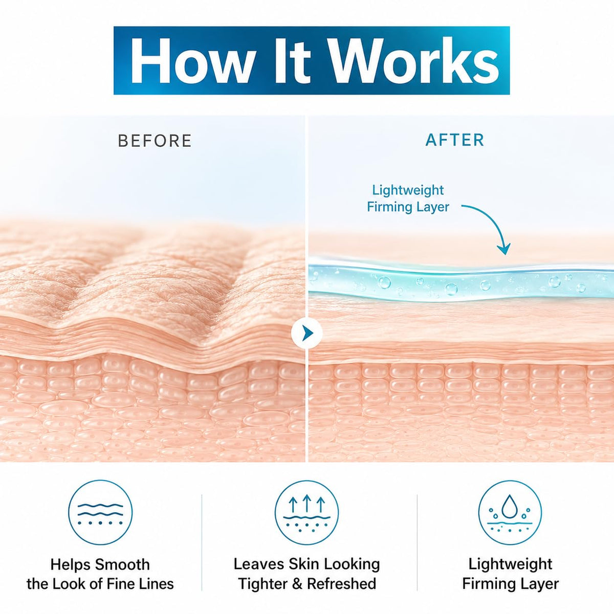 TKYT before and after showing instant visible tightening benefit