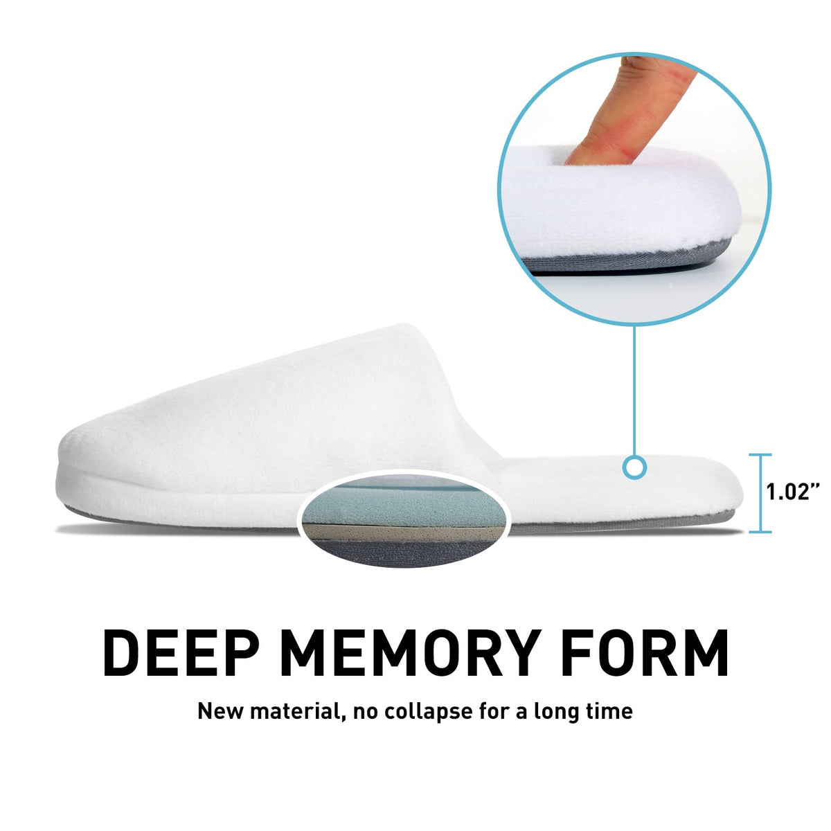 Tlizzz7 slipper beside hand showing scale and lightweight portability benefit