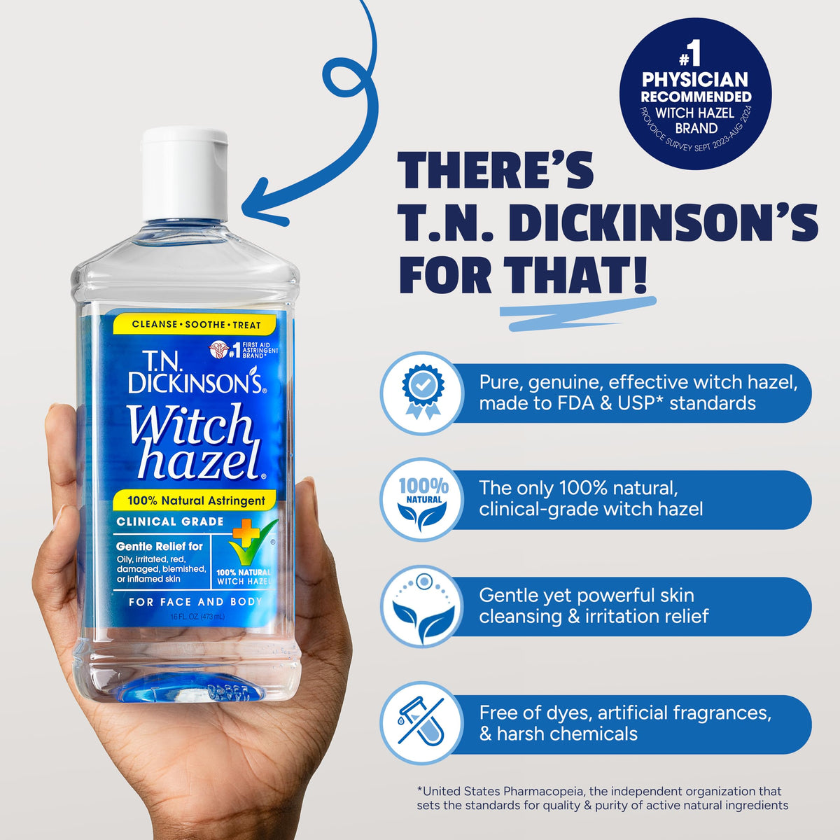 T.N. Dickinson's liquid pour demonstrating lightweight non-greasy texture