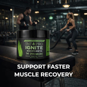TNT Pro Ignite next to gym bag and towel showing convenience for pre-workout routines
