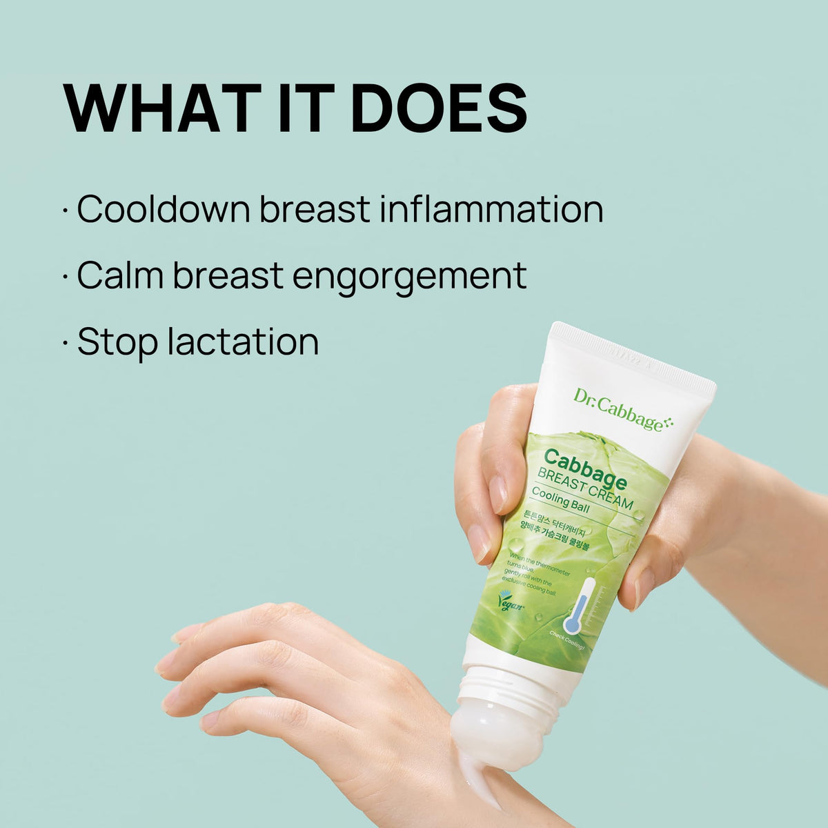 TNTN MOM'S cooling ball applicator close-up demonstrating mess-free targeted massage