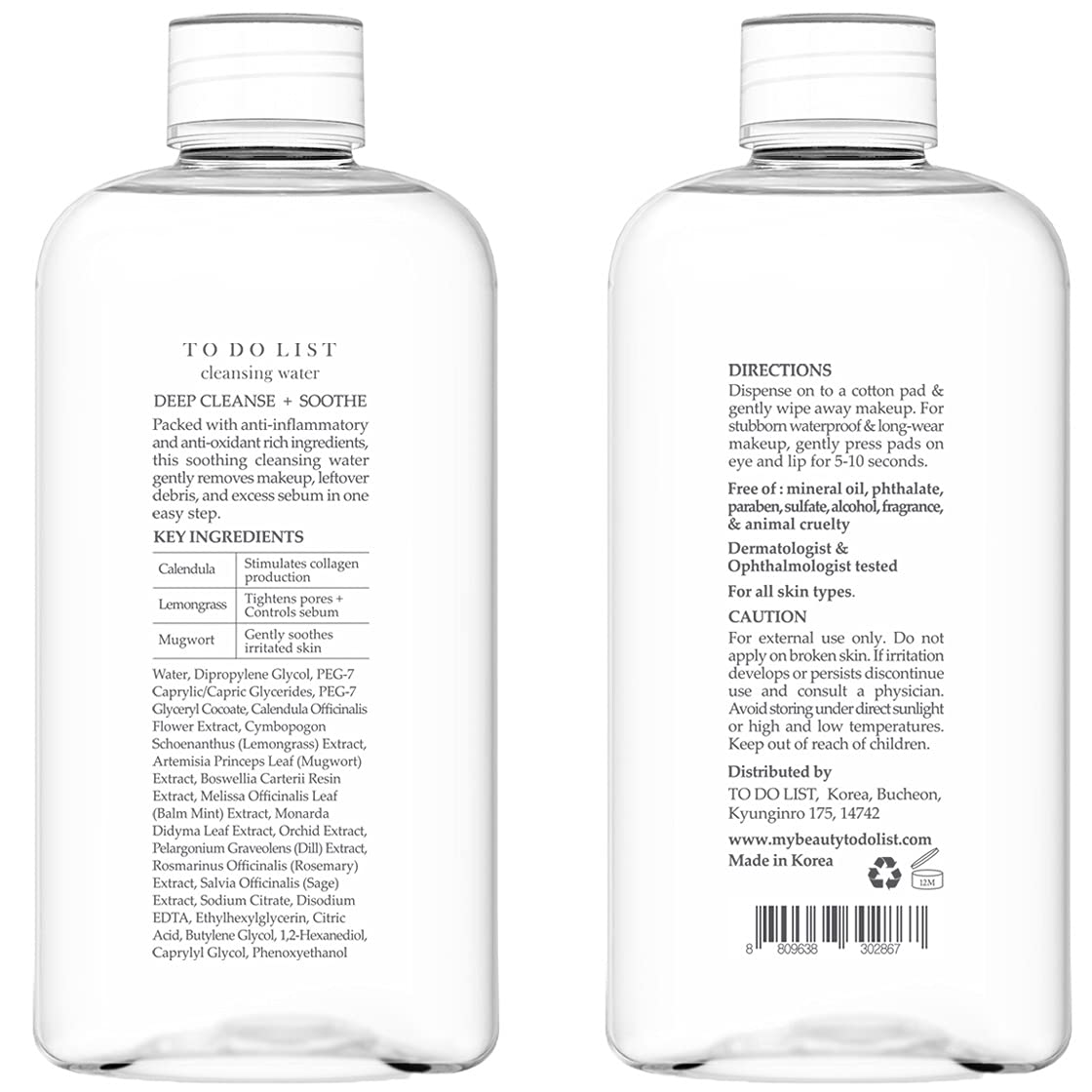 TO DO LIST label close-up highlighting botanicals and product information