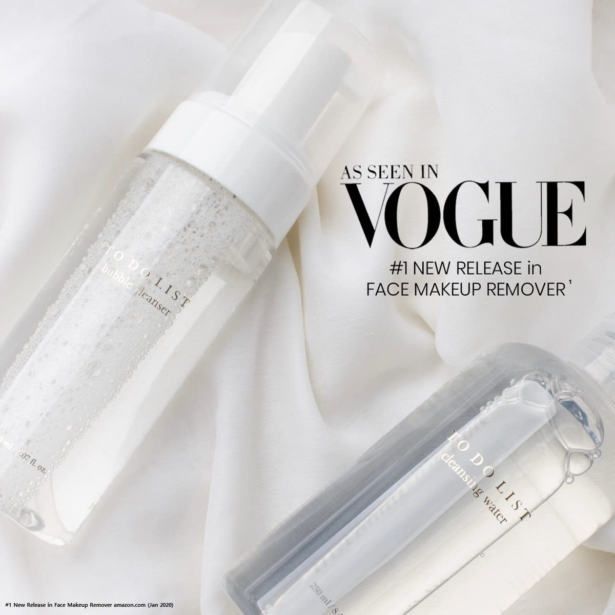 TO DO LIST pouring cleansing water onto a hand for easy application benefit
