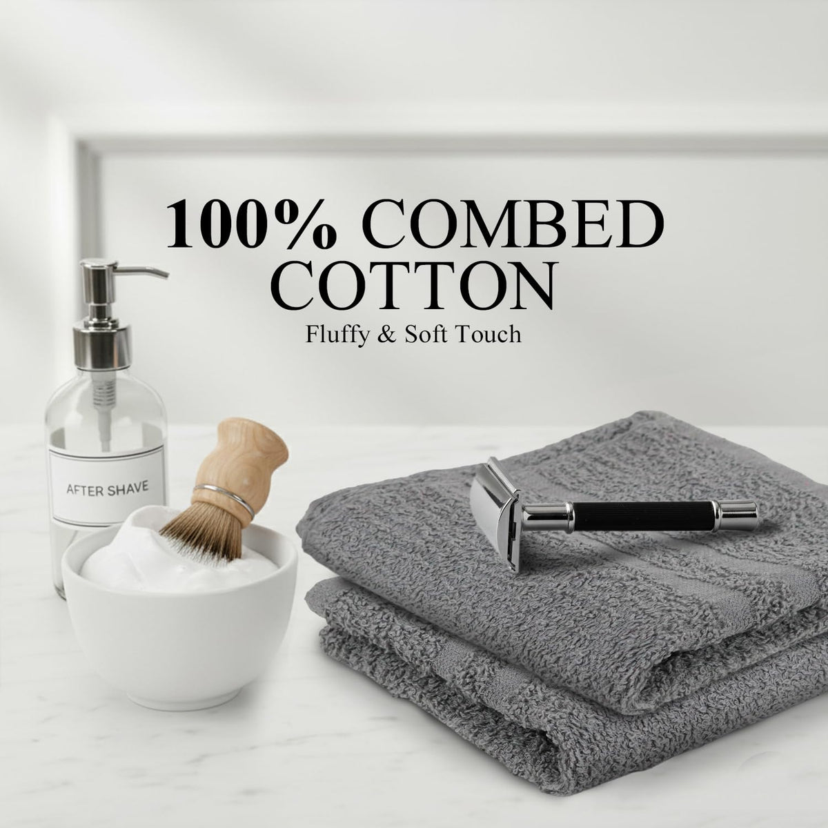 TOALLA towel wrapped on wet hair illustrating fast drying and gentle care