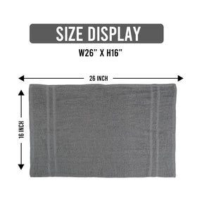 TOALLA towel beside ruler showing 16x27 inch size for accurate scale