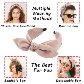 TOBATOBA black topknot headband on model offering versatile look
