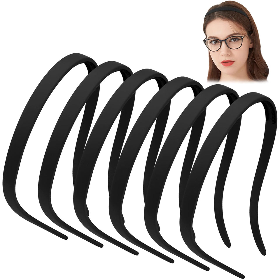 TOBATOBA front view of six headbands showing color options and fit benefits