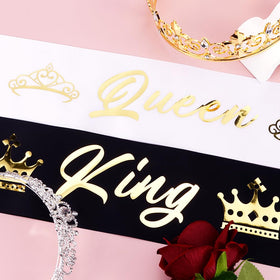 TOBATOBA rhinestone queen tiara detail highlighting sparkle and refined style