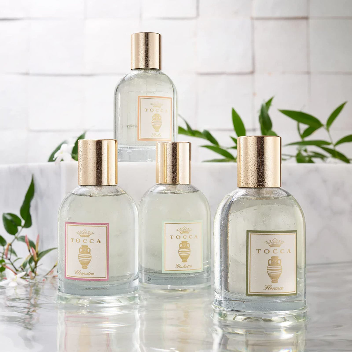 Tocca Florence on skin sheen displaying luminous hydrated finish benefit