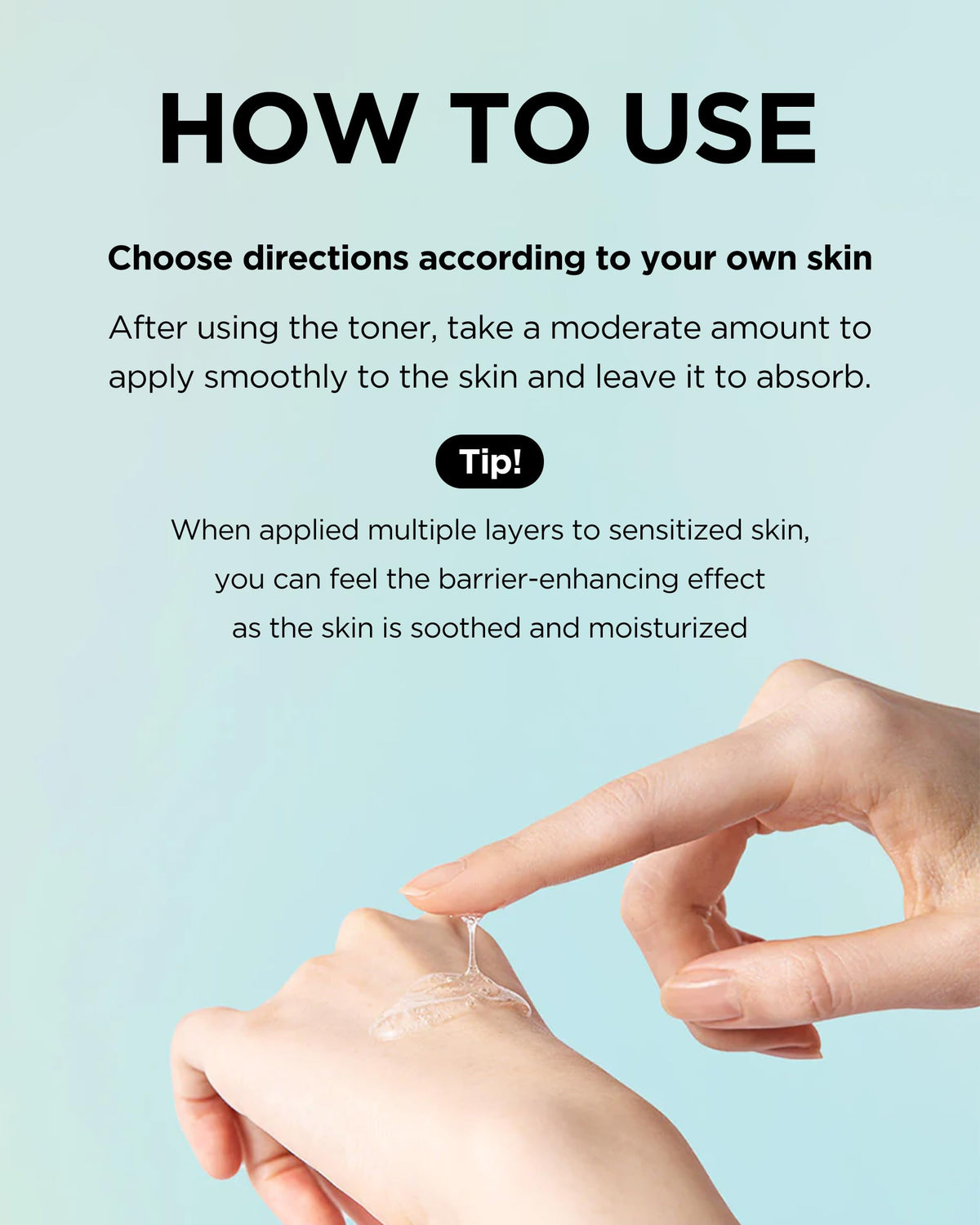 TOCOBO essence applied on skin showing quick absorption and hydrated finish