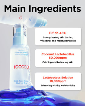 TOCOBO essence bottle in hand for scale and portability benefit