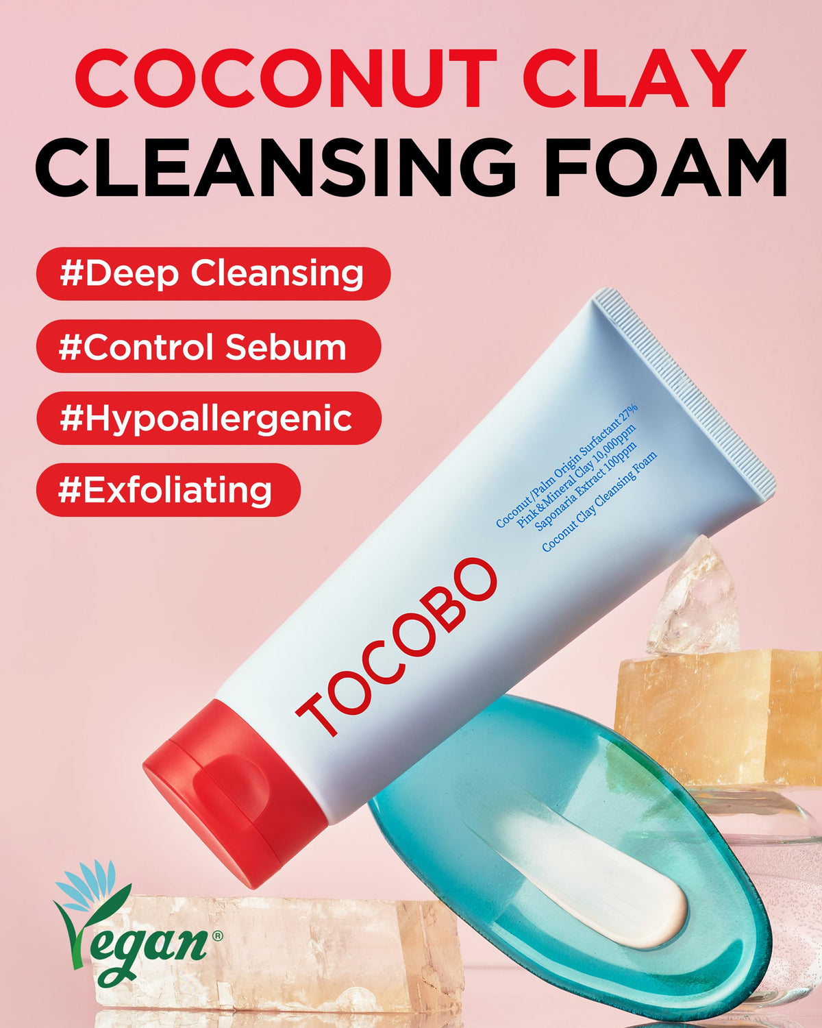 TOCOBO foam texture close-up demonstrating rich micro-bubbles