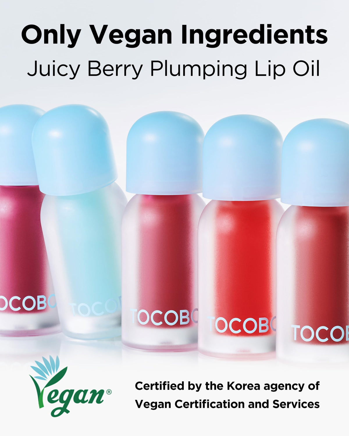 TOCOBO close-up of glossy finish on lips showing mild plumping effect