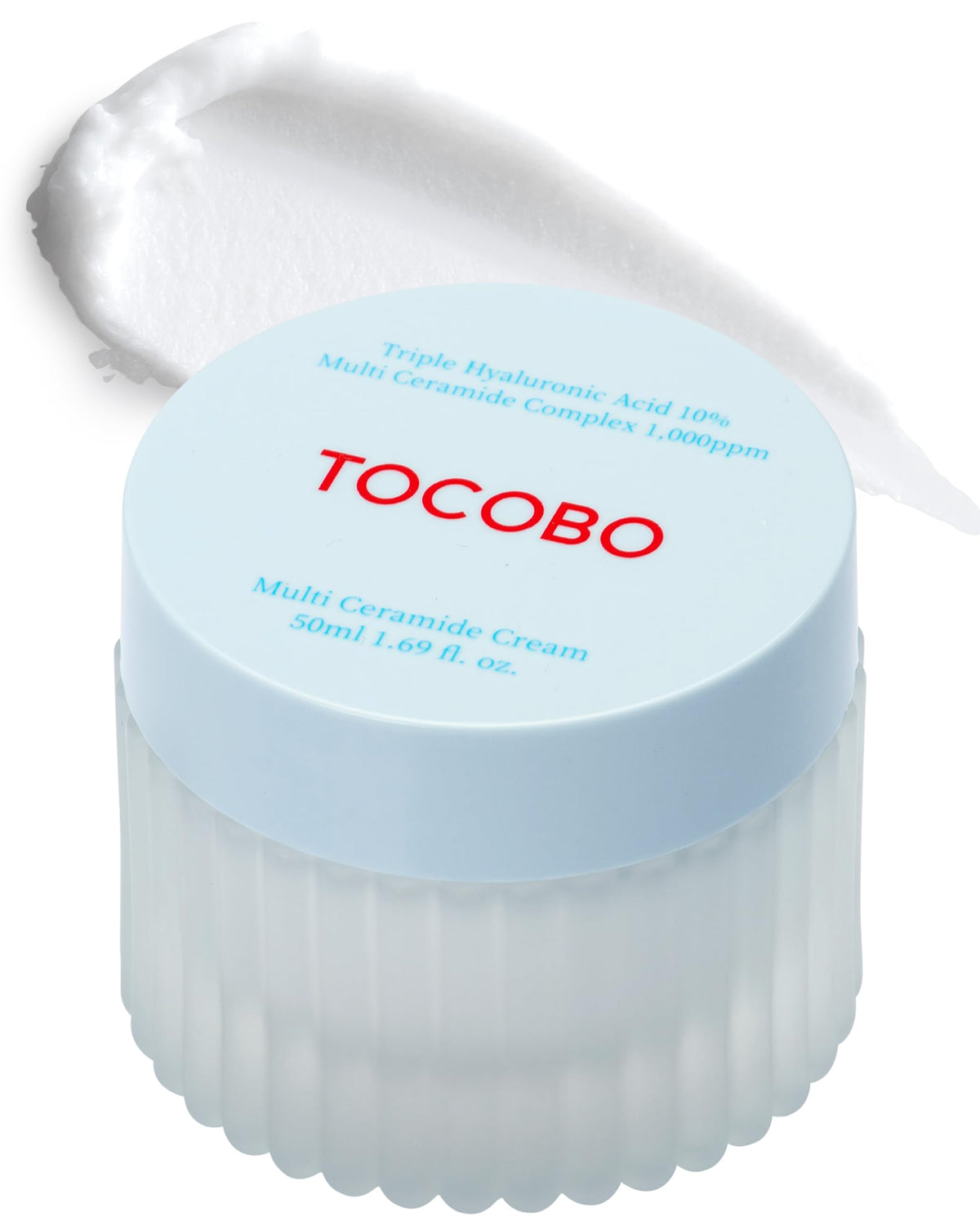 TOCOBO jar front view showing minimalist label and compact 50ml size benefits