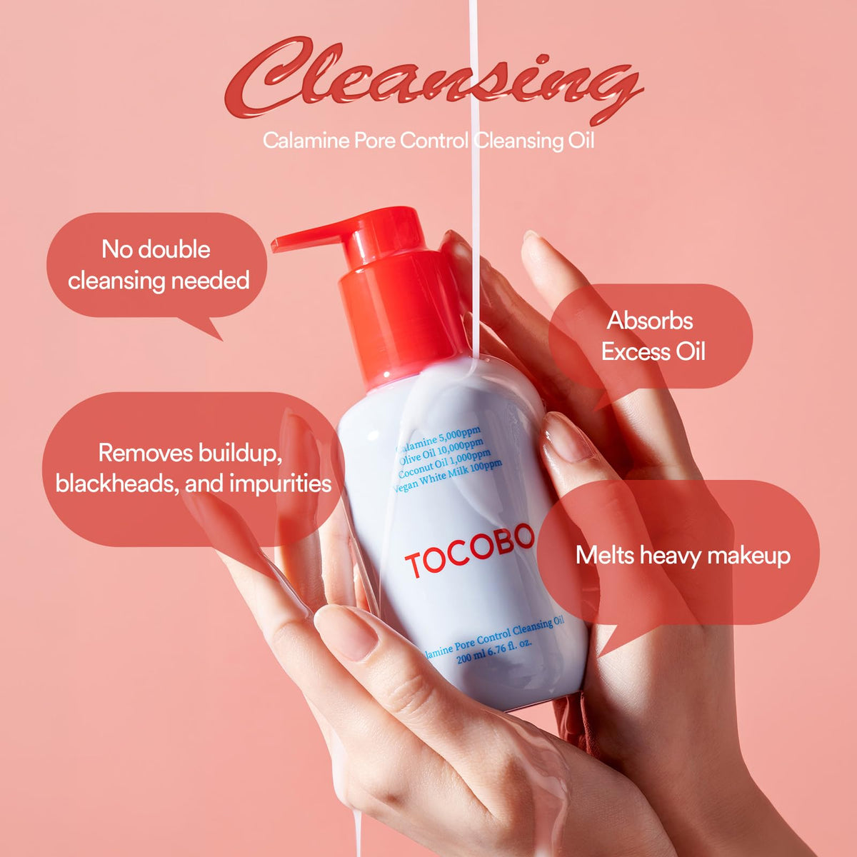 TOCOBO pouring oil texture close-up for easy makeup dissolve