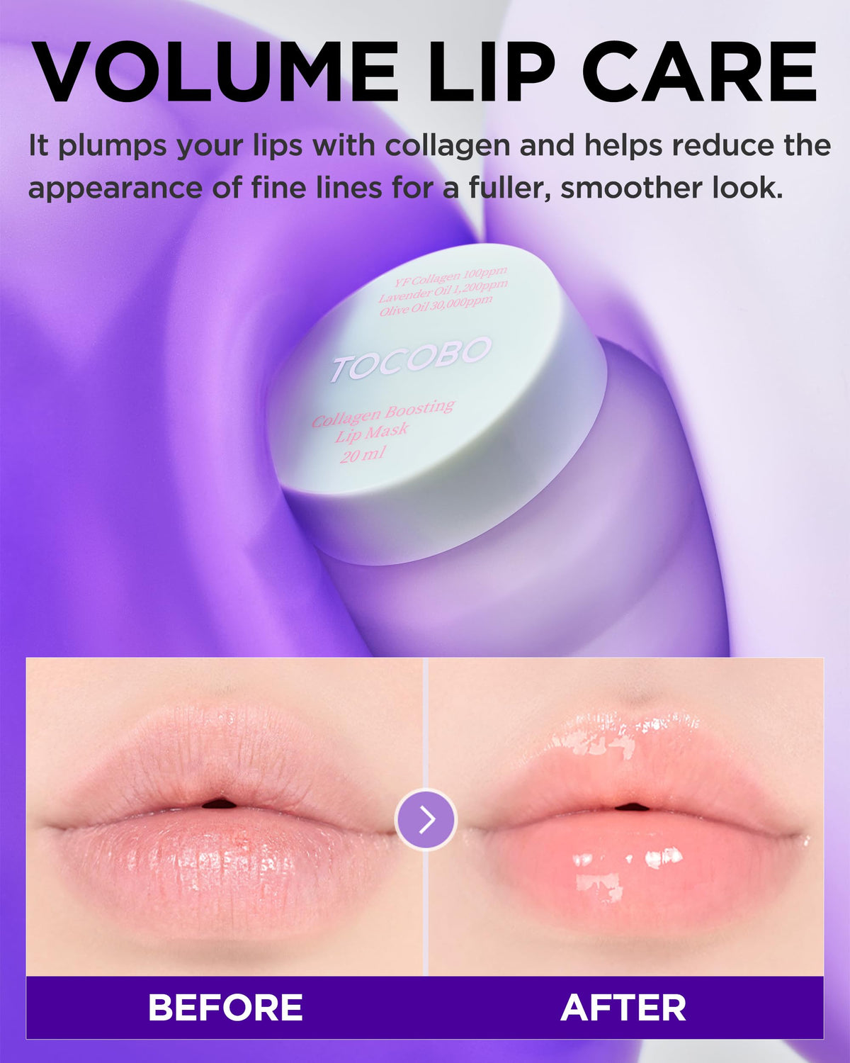 TOCOBO spatula applying lip mask, hygienic application and easy nightly use