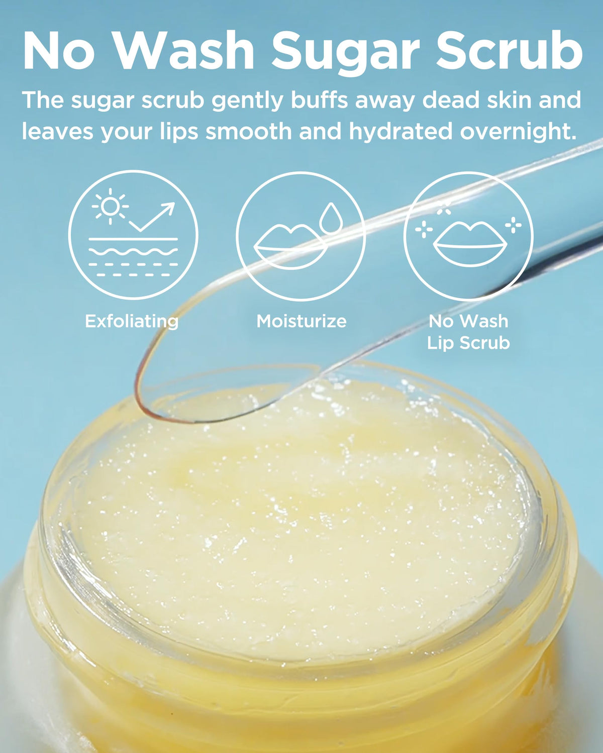 TOCOBO detailed sugar crystals on balm before melting, illustrates gentle exfoliation