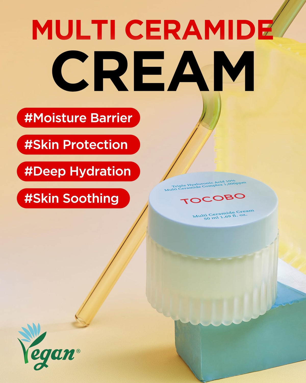 TOCOBO texture closeup showing melting sherbet finish for lightweight hydration