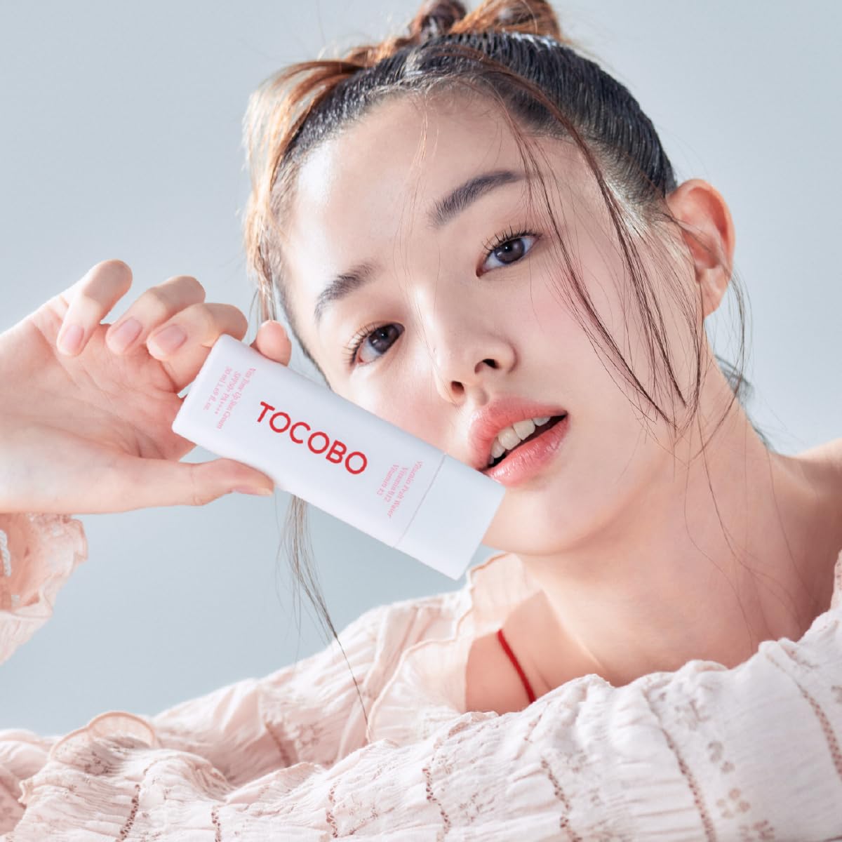 TOCOBO pump dispensing lotion illustrating easy, controlled application