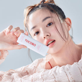 TOCOBO pump dispensing lotion illustrating easy, controlled application