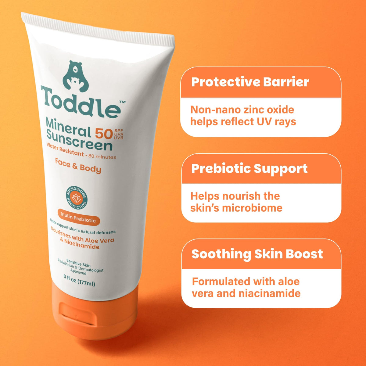 Toddle applied on child arm demonstrating even coverage and no white cast