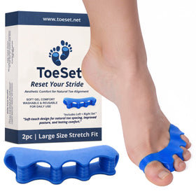 ToeSet worn on foot side view demonstrating secure fit and comfort
