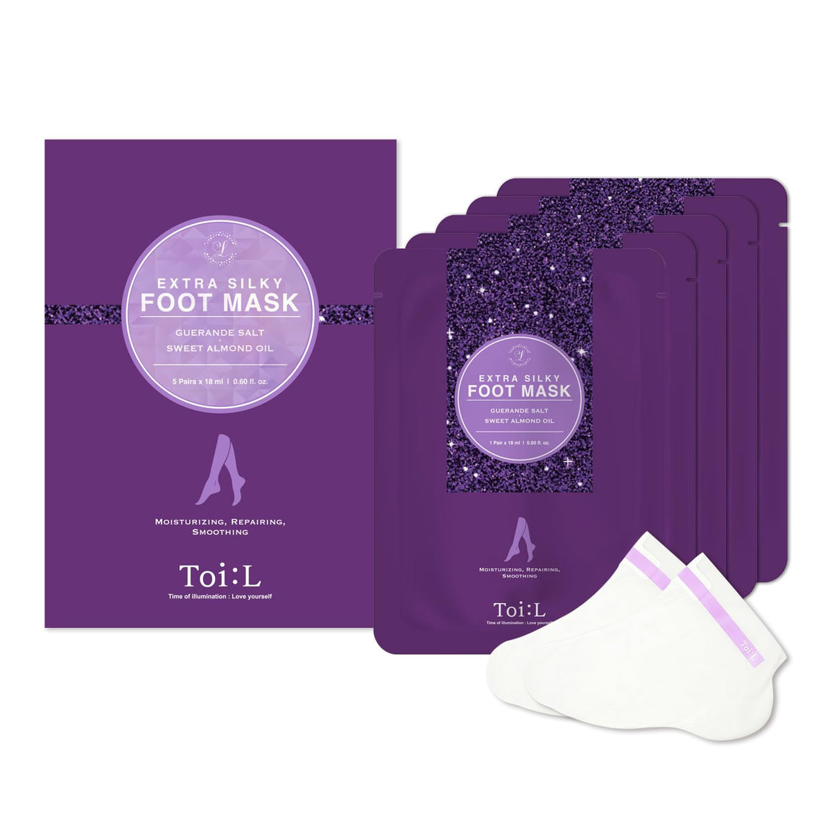 TOI:L front packaging showing five pairs and features for quick identification and convenience