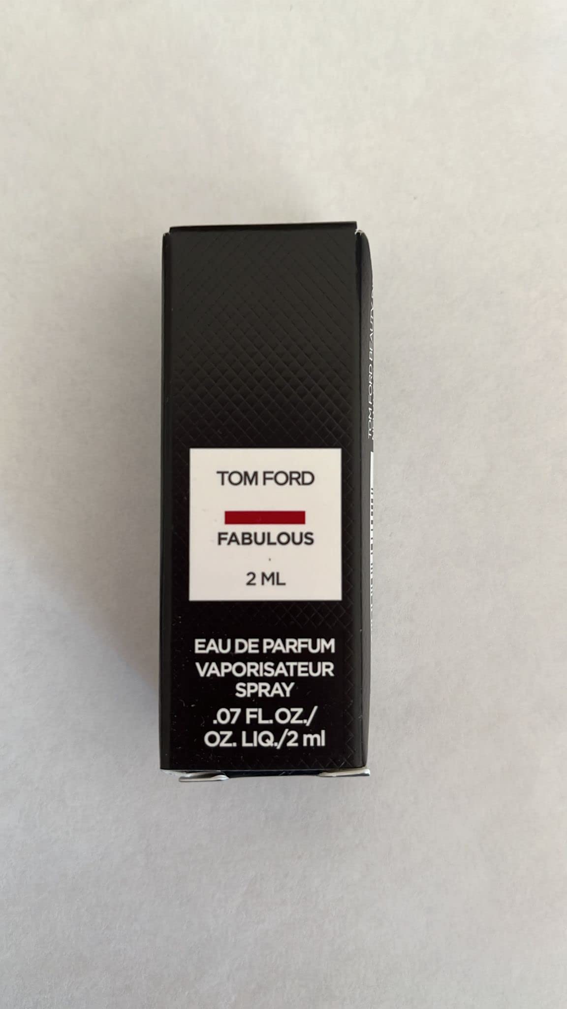Tom Ford fabulous sample vial front view showing compact design and portability