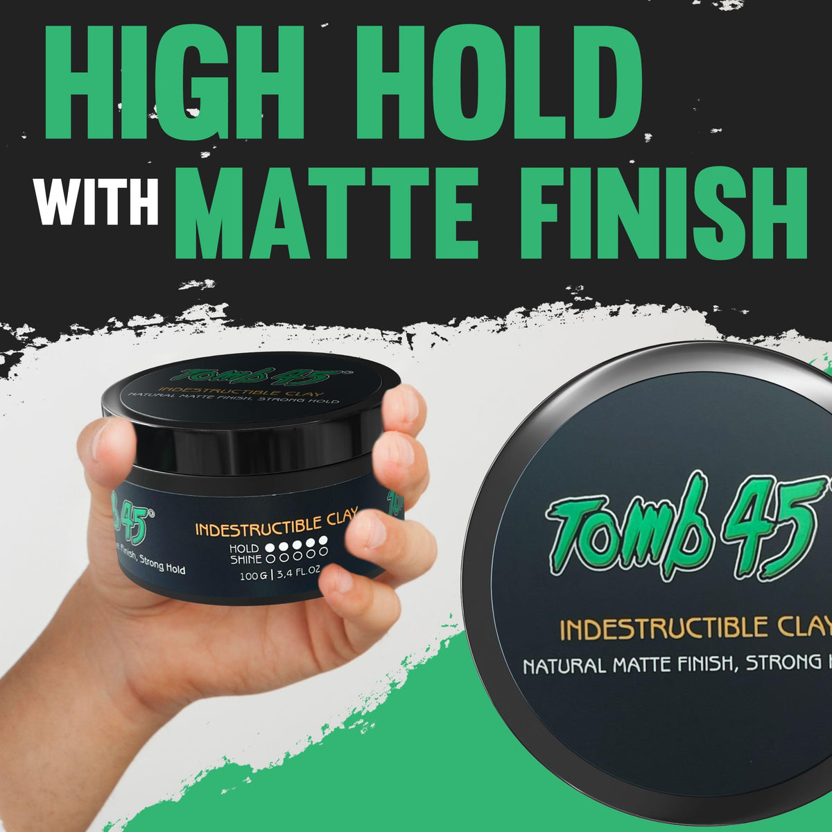 Tomb45 open jar angle displaying clay consistency and easy scoop benefit