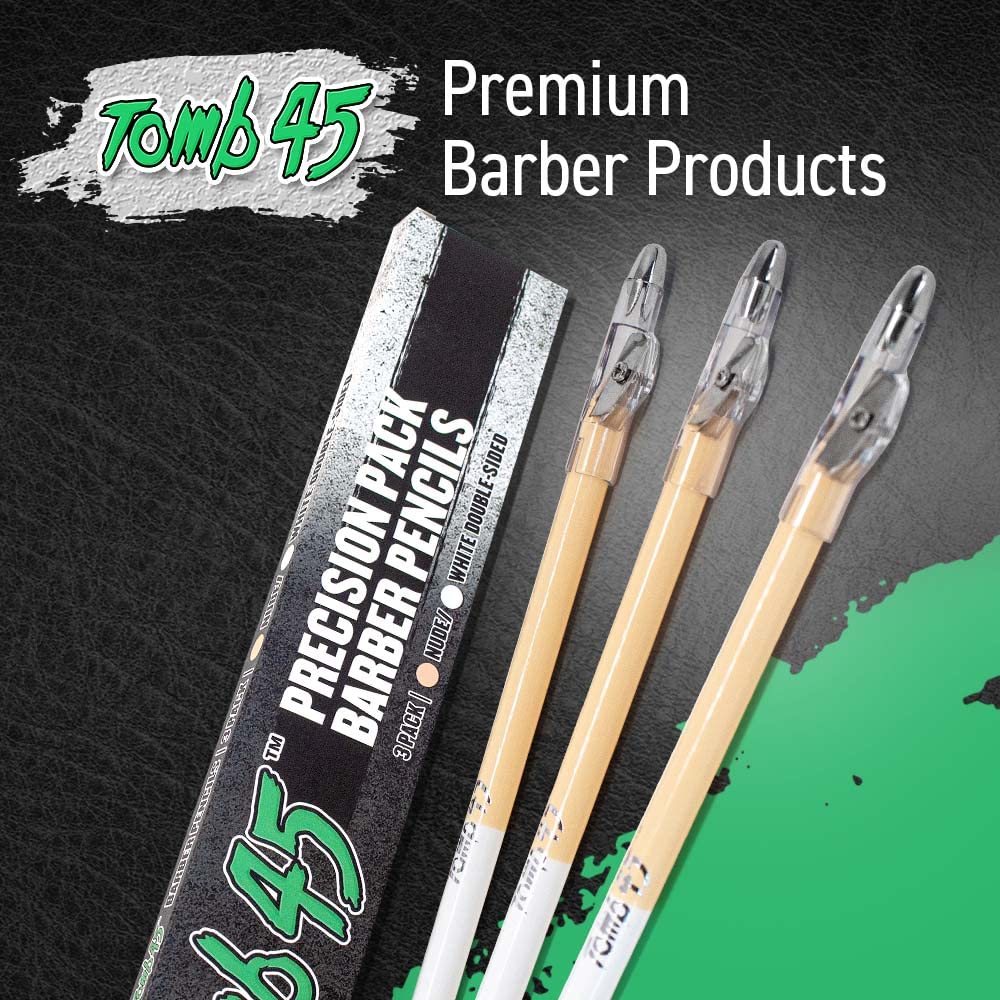 Tomb45 lifestyle barber station with pencils ready for professional use