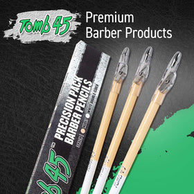 Tomb45 lifestyle barber station with pencils ready for professional use