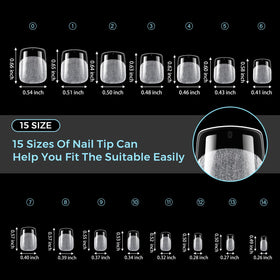 TOMICCA size chart displaying 15 sizes to ensure accurate fit and variety