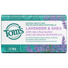 Tom's of Maine soap in bathroom scene suggesting daily routine calming benefit