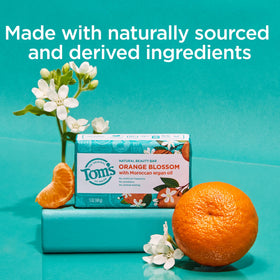 Tom's of Maine bar close-up texture highlighting smooth surface and moisturizing feel