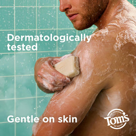 Tom's of Maine foamy lather on hand demonstrating rich suds and effective cleansing benefit
