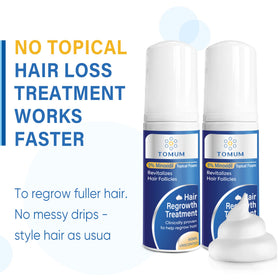 TOMUM being applied to scalp illustrating targeted coverage and ease