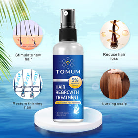 TOMUM solution droplet texture highlighting formulation clarity and easy scalp absorption