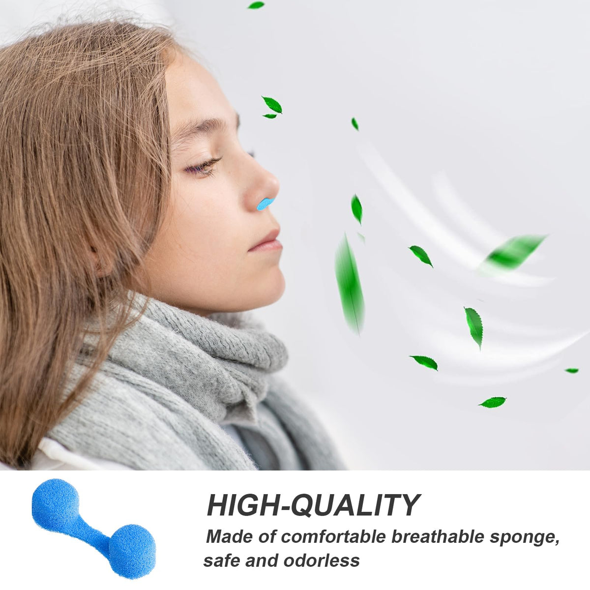 Tondiamo insertion demonstration in nostril illustrating easy use and secure fit