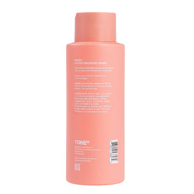 TONE Exclusive bottle next to a ruler showing 16.9 fl oz scale and travel-friendly size