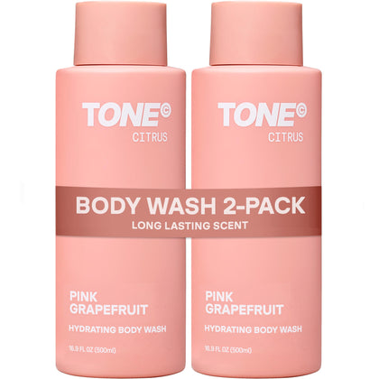 TONE Exclusive front packaging showing citrus body wash and clear label for easy selection