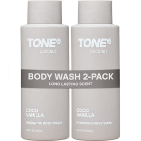 TONE Exclusive front packaging showing two 16.9 fl oz bottles and long-lasting scent