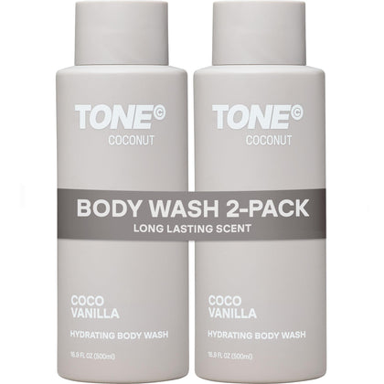 TONE Exclusive front packaging showing two 16.9 fl oz bottles and long-lasting scent